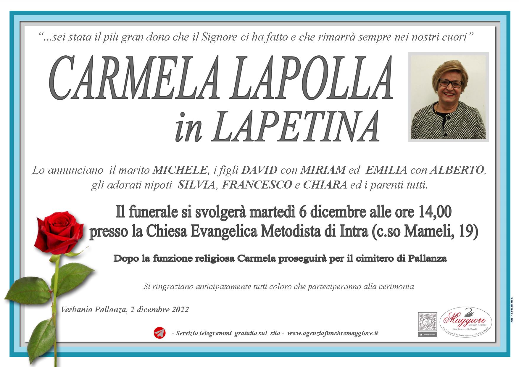 Carmela Lapolla ved. in Lapetina