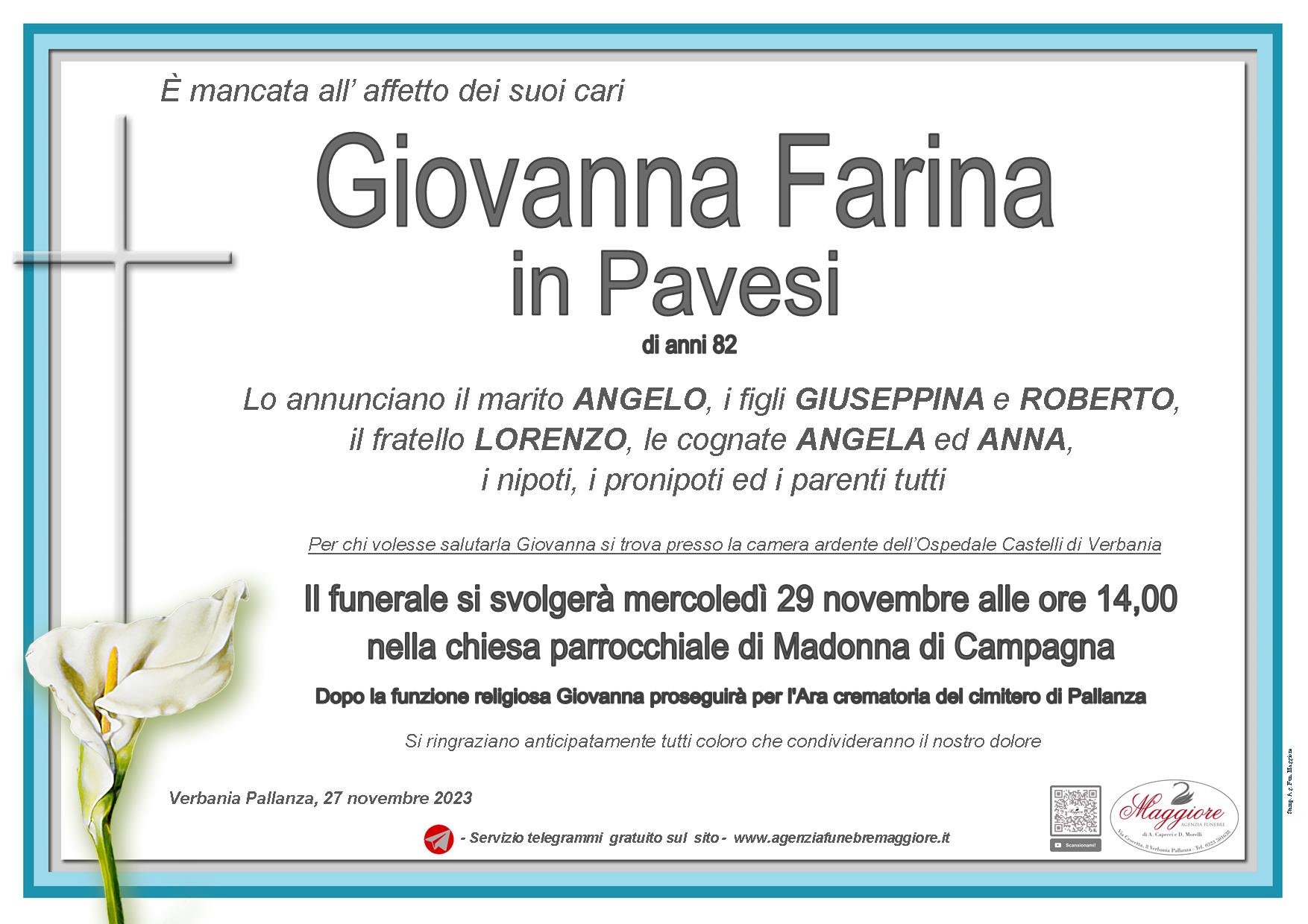 Giovanna Farina in Pavesi