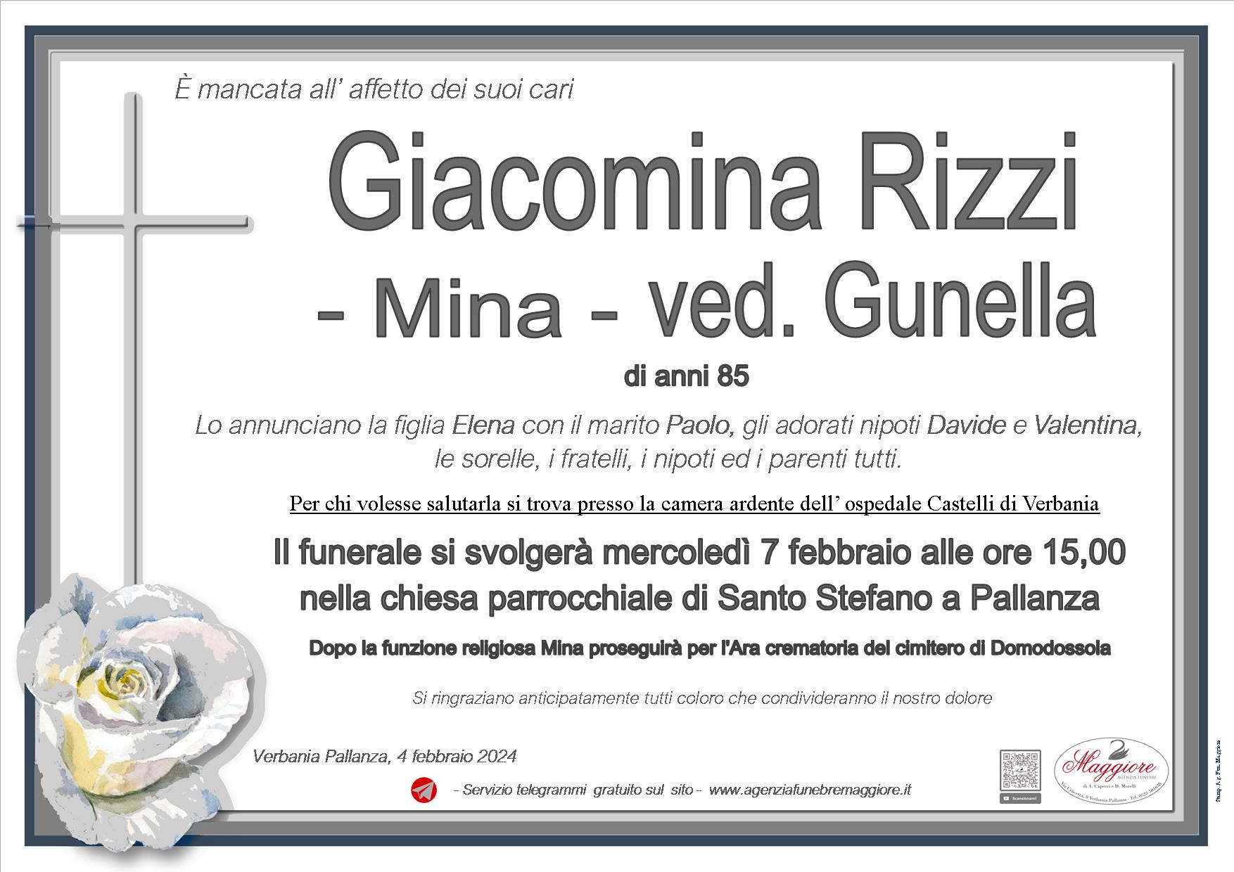 Giacomina (Mina) Rizzi ved. Gunella