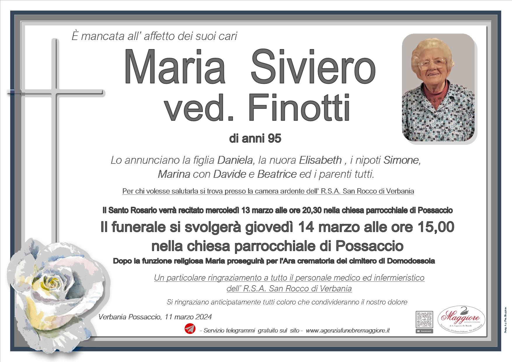 Maria Siviero  ved. Finotti