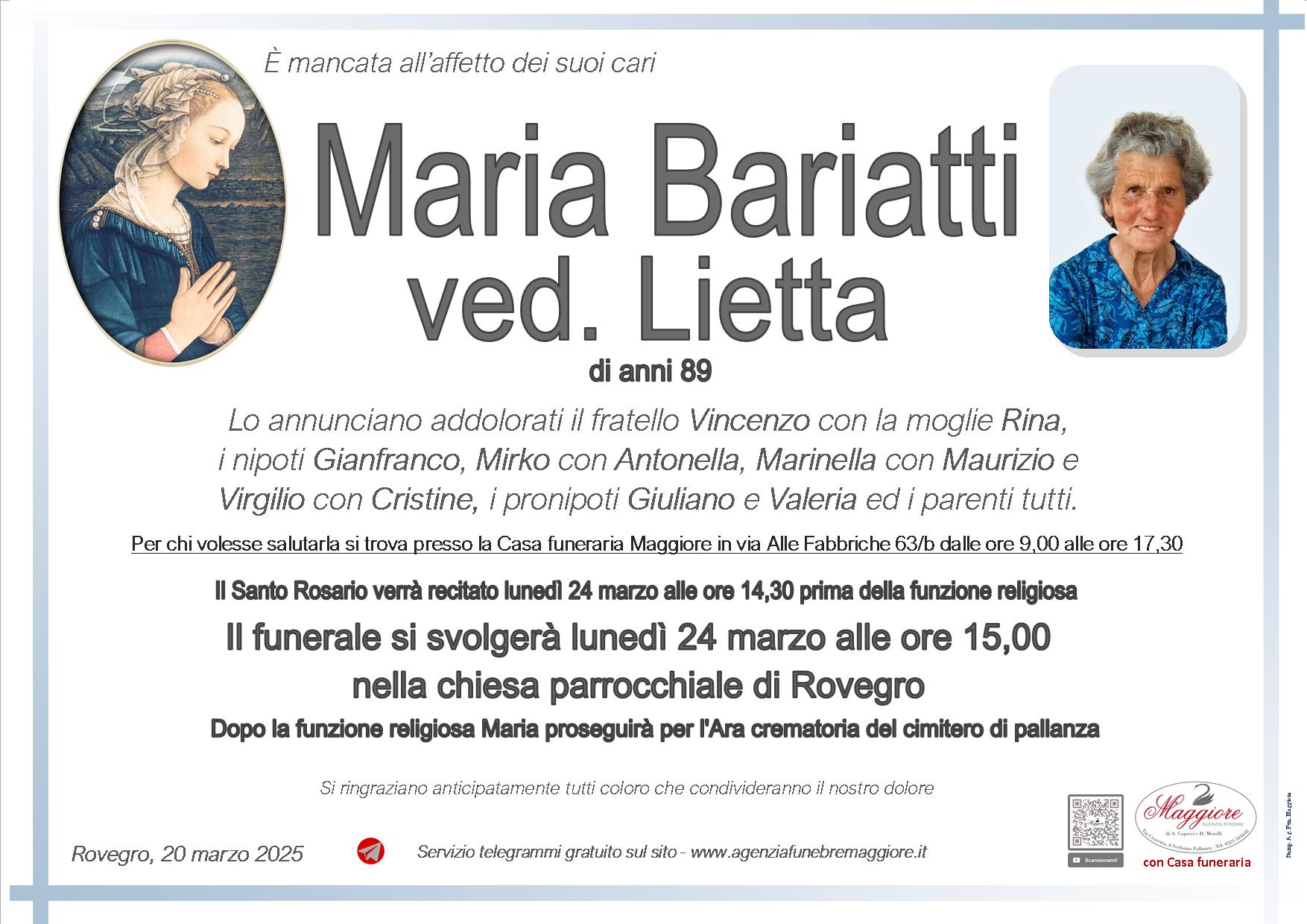 Maria Bariatti ved. Lietta