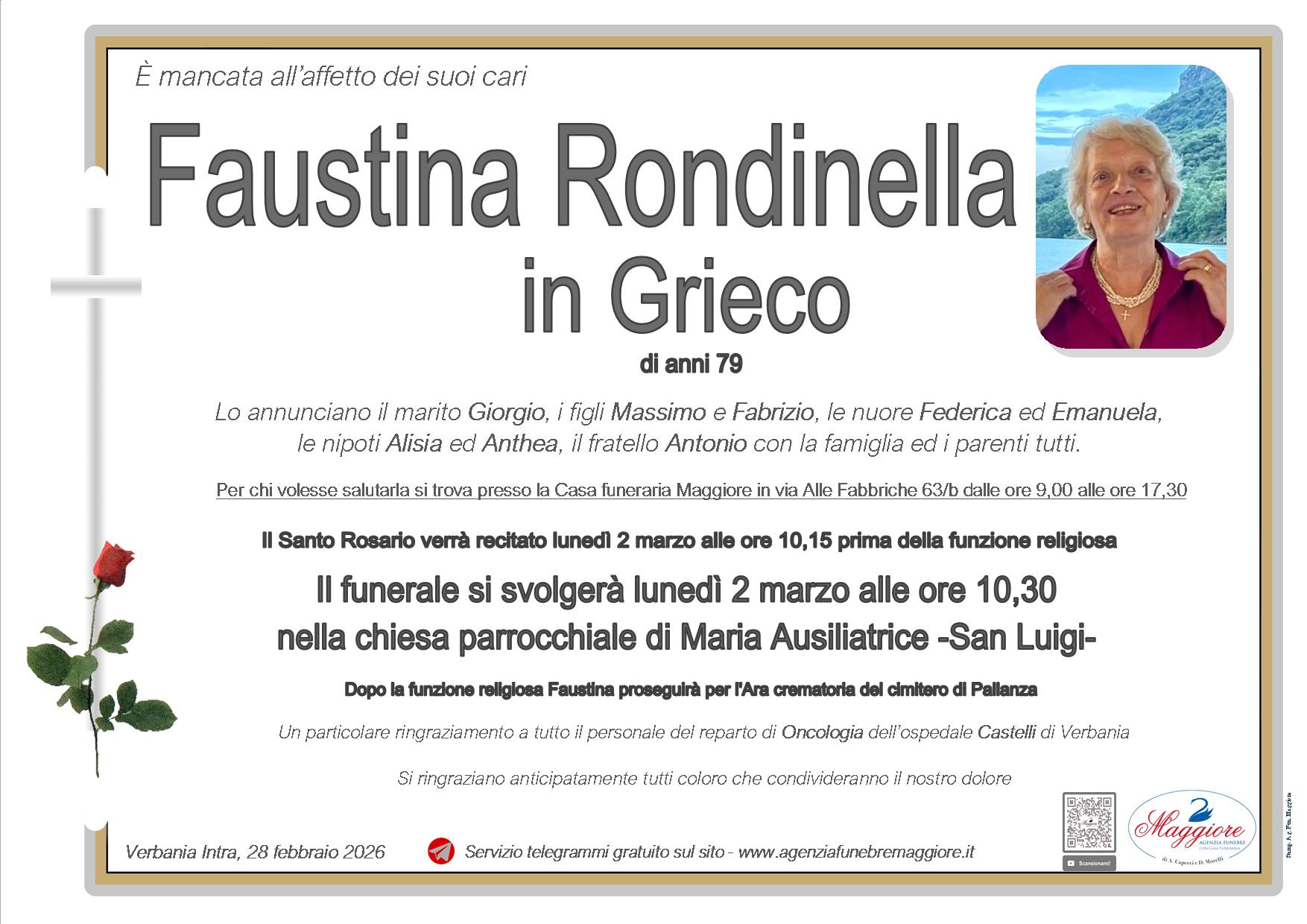 Faustina Rondinella in Grieco