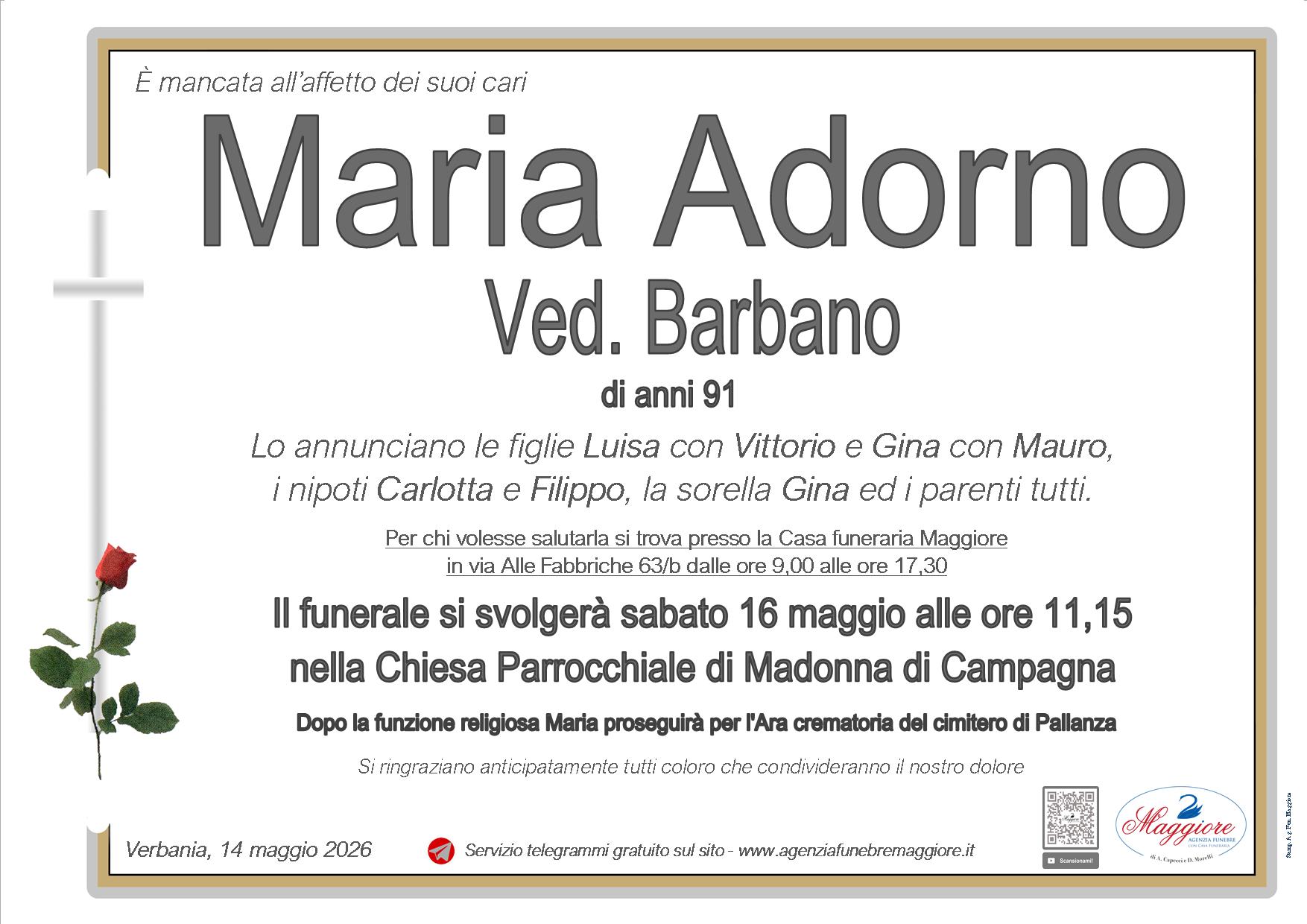 Maria Adorno ved. Barbano