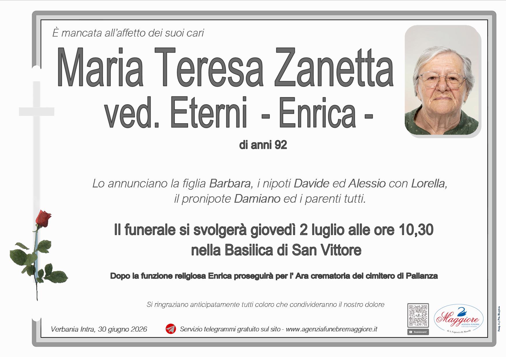 Maria Teresa Zanetta ved. Eterni