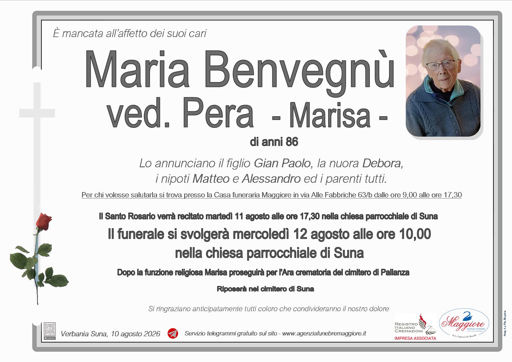 Maria Benvegnù ved. Pera